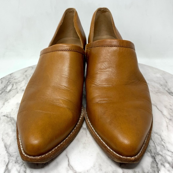 Madewell The Brady Brown Leather Pointed Toe Lowcut Booties 9.5 Classic - Picture 4 of 16